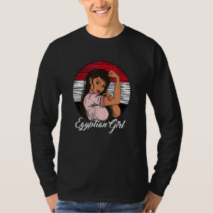 Camiseta Egípcia Bandeira Egito Garota Egípcia