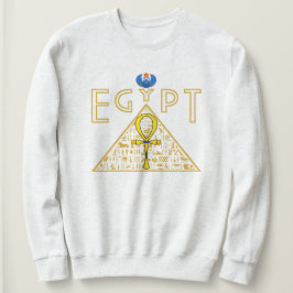 Camiseta Egípcio, Ankh, Pirâmide & Blue Scarab Sweatshirt