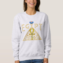 Egípcio, Ankh, Pirâmide & Blue Scarab Sweatshirt