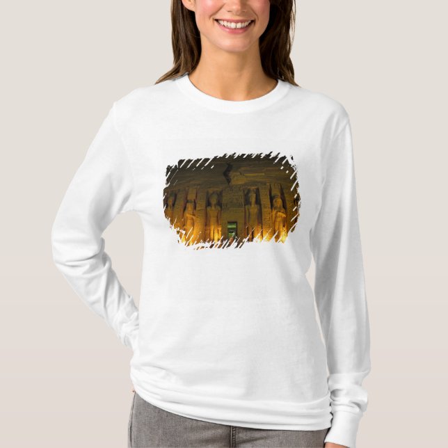 Camiseta Egito, Abu Simbel, Fachada iluminada do Pequeno (Frente)