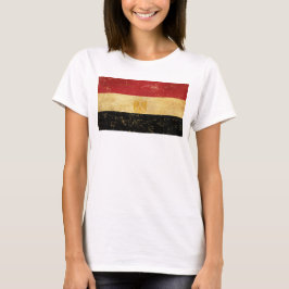 Camiseta Egito: Bandeira Vintage Grunge Branca de Mulheres