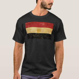 Camiseta Egito: Bandeira Vintage Grunge Negro