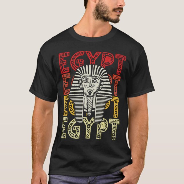 Camiseta Egito Deus Tutankhamun Retro Egito Faraó (Frente)