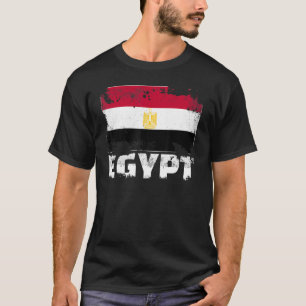 Camiseta Egito Flag Vintage afligiu Grunge Trav egípcio