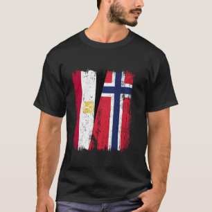 Camiseta Egito Noruega Metade Bandeira Ancestralidade Norue