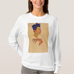 Camiseta Egon Schiele - Retrato Automático Com Mãos No Pe