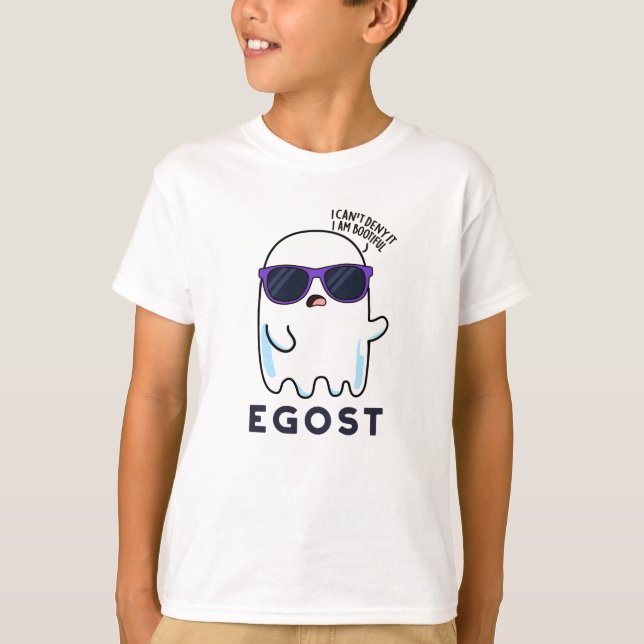 Camiseta Egost Dia de as Bruxas engraçado Ego Ghost Pun (Frente)