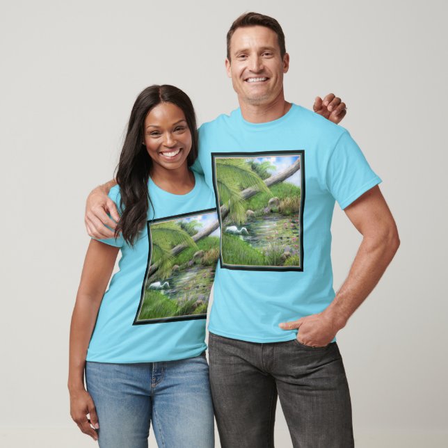 Camiseta Egret no Pond (Unissex)