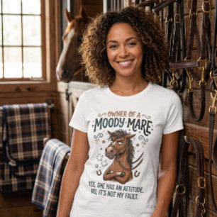 Camiseta Égua Mal-humorada Atitude humor da vida no estábul