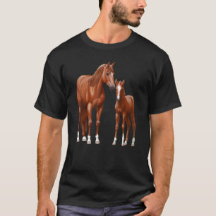 Camiseta Égua Quarto de Milha Castanha Ruça & Potro Fofo 1