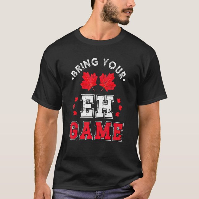Camiseta Eh Game Maple Leaf Patriotic Canada (Frente)