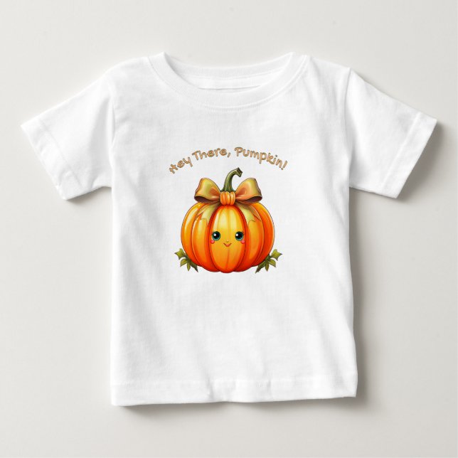 Camiseta Ei, Abóbora – Design Fofo de Abóbora de Bebê (Frente)