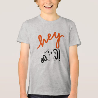Camiseta Ei Boo Dia de as Bruxas engraçado Negro Laranja Fa