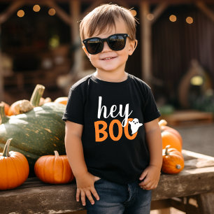 Camiseta Ei Boo Garotos Fantasma Laranja Funny Halloween