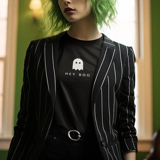 Camiseta Ei Boo Halloween | Ghost Modern Minimalist Cute (Criador carregado)