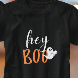 Camiseta Ei Boo Laranja Dia de as Bruxas engraçado Negro Fa
