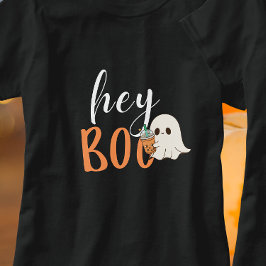 Camiseta Ei Boo Laranja Dia de as Bruxas engraçado Negro Fa
