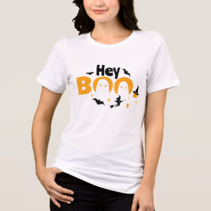 Camiseta ei boo orange engraçado Ghost Spooky