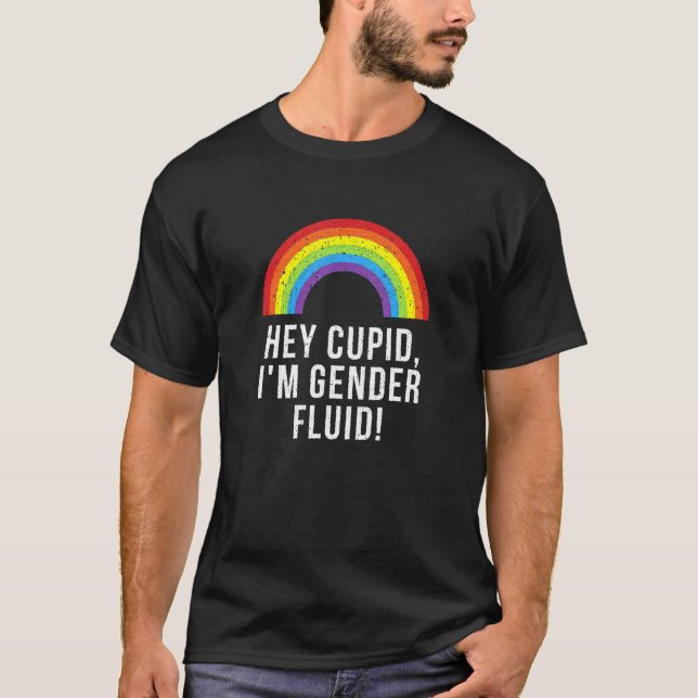 Camiseta Ei Cupido Im Gênero Fluido Lgbtq Orgulho Não Binár (Frente)