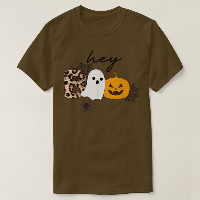 Camiseta Ei Dia de as Bruxas engraçado Boo Pumpkin Ghost Sp (Frente do Design)