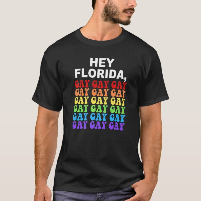 Camiseta Ei Florida Diga Gay Lgbtq Rainbow Pride (Frente)