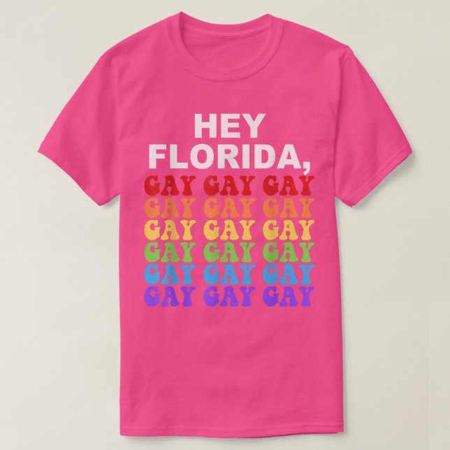 Camiseta Ei Florida Diga Gay Night LGBTQ Rainbow Prie (Frente do Design)