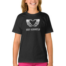 Ei Ghouls Garotas Halloween Skeleton Heart Shirt
