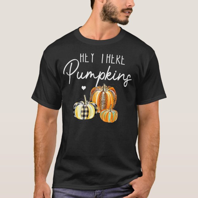 Camiseta Ei, Pumpkin Leopard Pumpkin Fal de Ação de Graças (Frente)