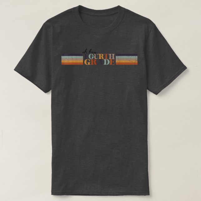 Camiseta Ei, Retrô de 4º ano voltando à escola (Frente do Design)