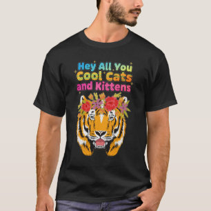 Camiseta Ei Todos Gatos E Gatinhos Tigre Com Cro Floral