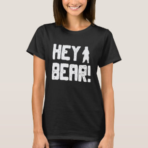 Camiseta Ei Urso Caminhando ao Ar Livre Urso Pardo Preto S