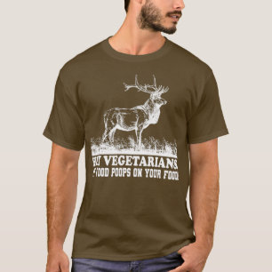Camiseta Ei vegetarianos minha comida pula na sua comida Cl