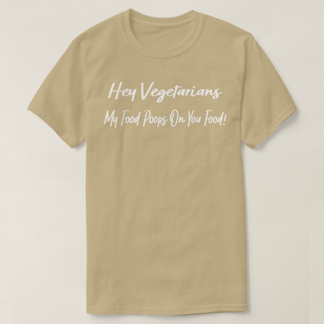 Camiseta Ei Vegetarianos Vintage Novelty Engraçado Novelty  (Frente do Design)