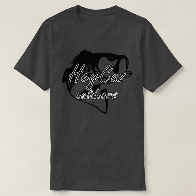 Camiseta EiCuz ao ar livre Peixe preto e branco (Frente do Design)