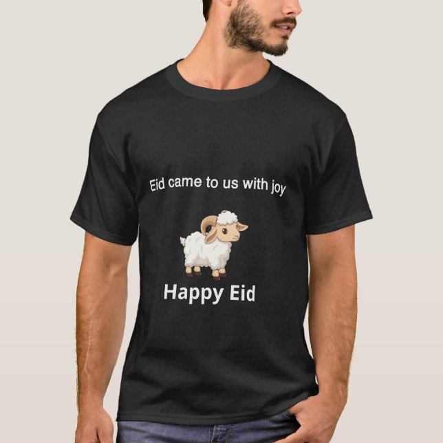 Camiseta Eid Al-Adha em rosa — Um Toco Artístico Animado (Frente)