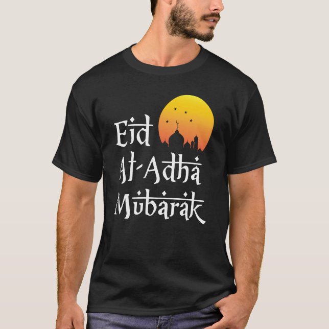 Camiseta Eid Al Adha Mubarak Islamic Apparel For Muslim Men (Frente)
