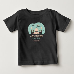 Camiseta Eid baby Meu primeiro Eid Personalize