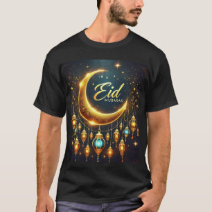 Camiseta Eid Mubarak Crescent Moon & Lanternas Mens