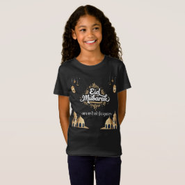 Camiseta Eid Mubarak Dourado & Azul