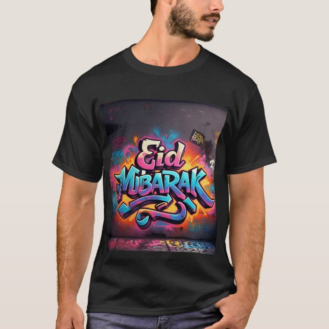 Camiseta Eid Mubarak, Grafite de pintura (Frente)