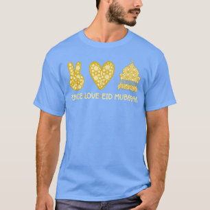 Camiseta Eid Mubarak Happy Eid Peace Love Para Muçulmanos A