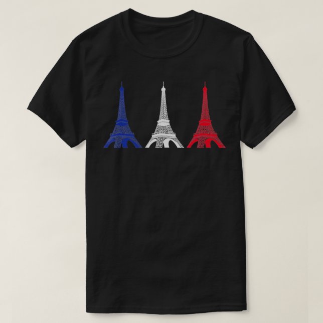 Camiseta Eiffel Tower Bastille Day France (Frente do Design)