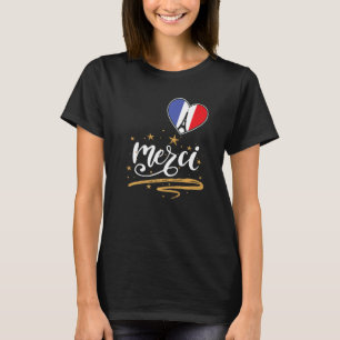 Camiseta Eiffel Tower Merci French Souvenir Paris França Pa
