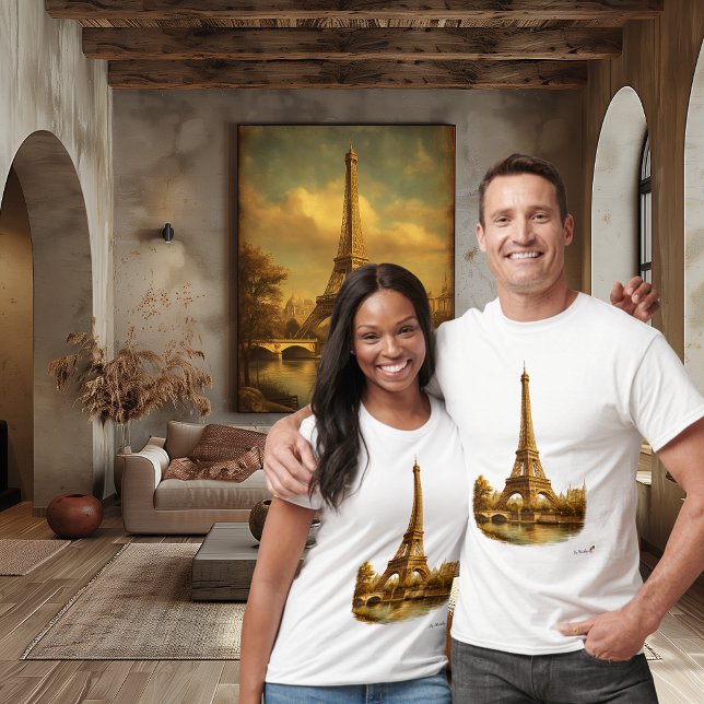 Camiseta Eiffel Tower Mid-Century | Retro Vintage Paris (Criador carregado)