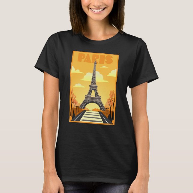 Camiseta Eiffel Tower Paris Art Poster (Frente)