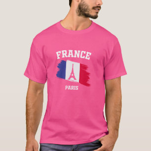 Camiseta Eiffel Tower Paris França Bandeira Parisiense Vac
