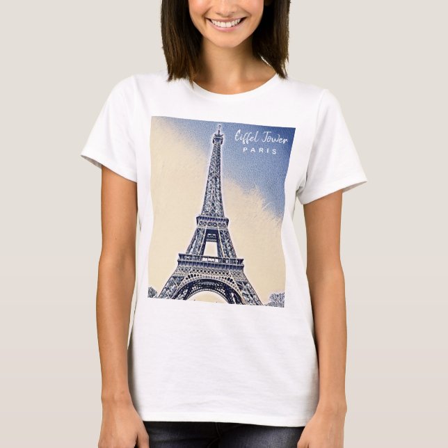 Camiseta Eiffel Tower Paris França Landmark (Frente)