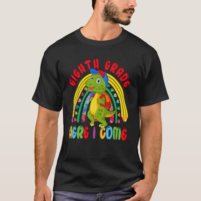 Camiseta Eighth Grade Costume Rex Student Rainbow Back To S (Frente)