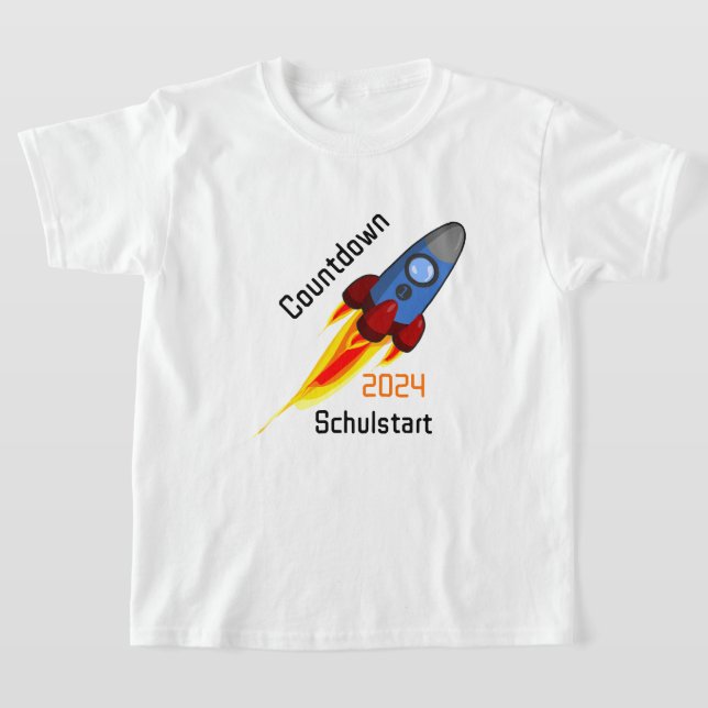 Camiseta Einschulung - Countdown Schulstart 2026 - Rakete | (Postura )