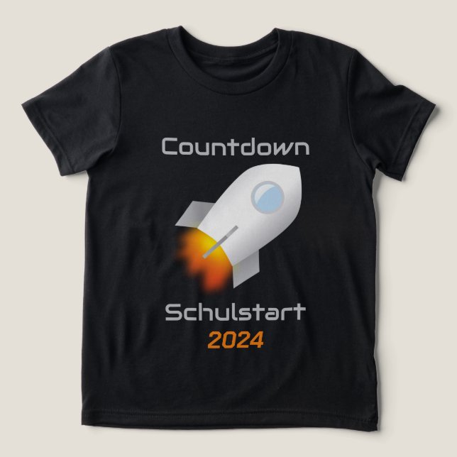 Camiseta Einschulung - Countdown Schulstart - Rakete 1 | (Design frontal)